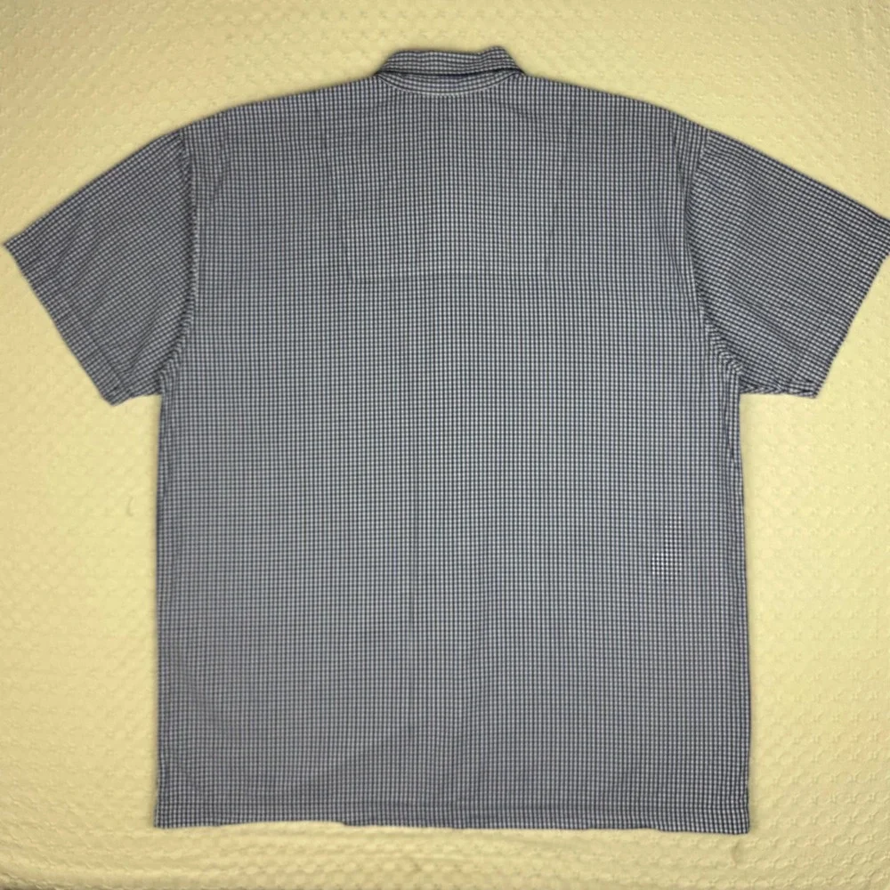 Polo Ralph Lauren Pajama Top‎ Mens Large Blue Gingham Cotton Sleep Shirt Pocket